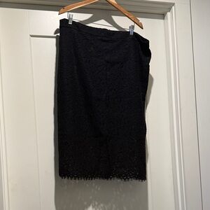 J. Crew Black Lace Pencil Skirt